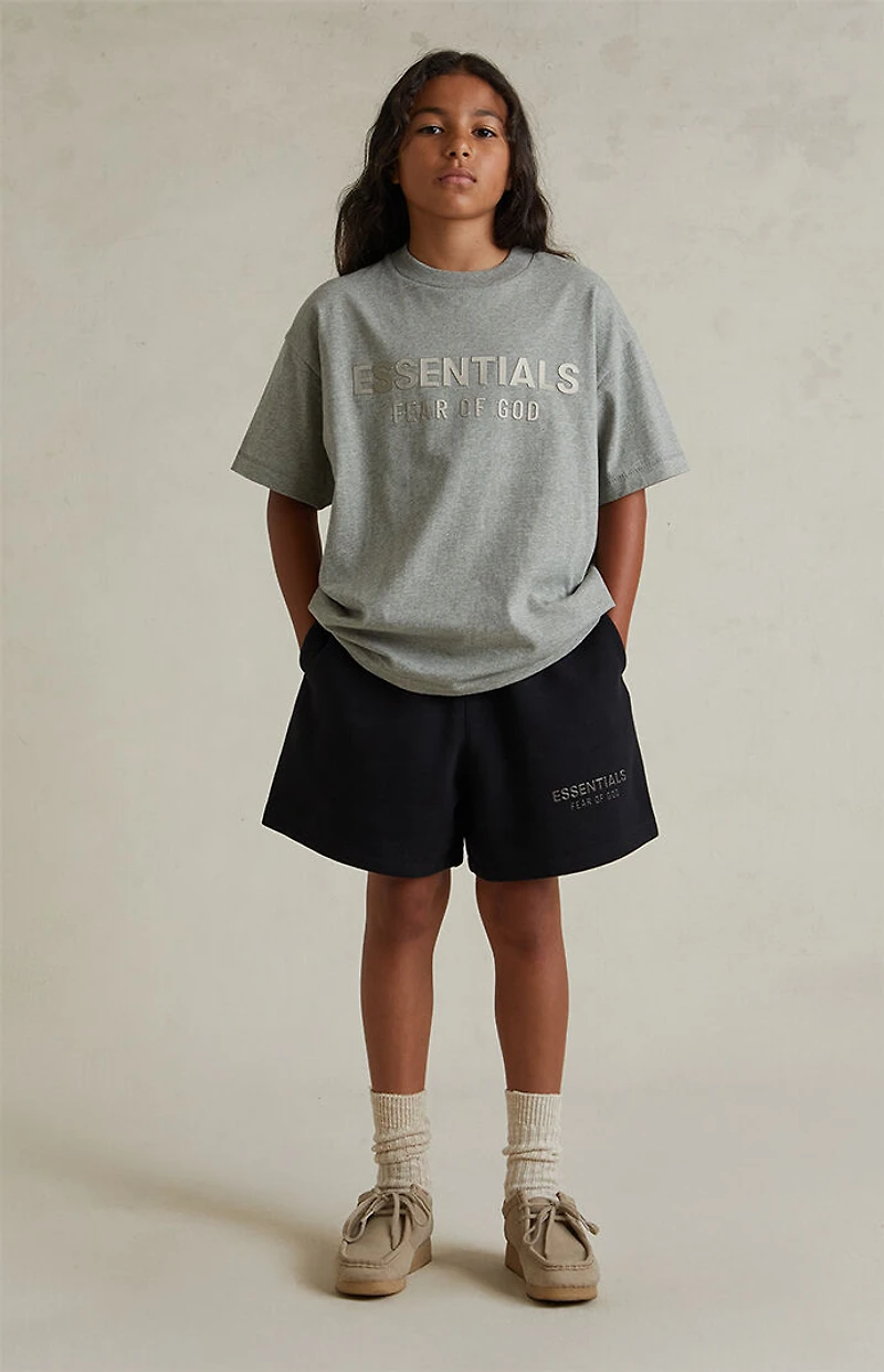 Fear of God ESSENTIALS Kids Jet Black Fleece Soccer Sweat Shorts