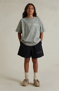 Fear of God ESSENTIALS Kids Jet Black Fleece Soccer Sweat Shorts