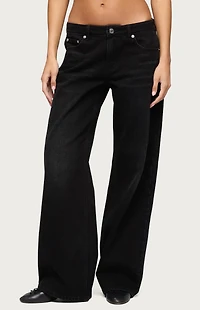 Edikted Raelynn Washed Low Rise Baggy Jeans