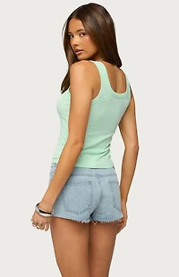 Edikted Star Rhinestone Ribbed Tank Top