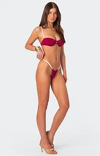 Edikted Leanna Contrast High Cut Bikini Bottom