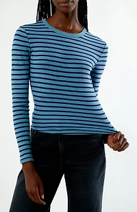 Your Favorite Jamie Striped Long Sleeve Crew Neck Top
