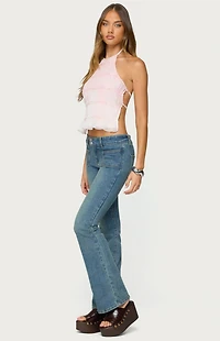 Edikted Amit Tiered Chiffon Halter Top