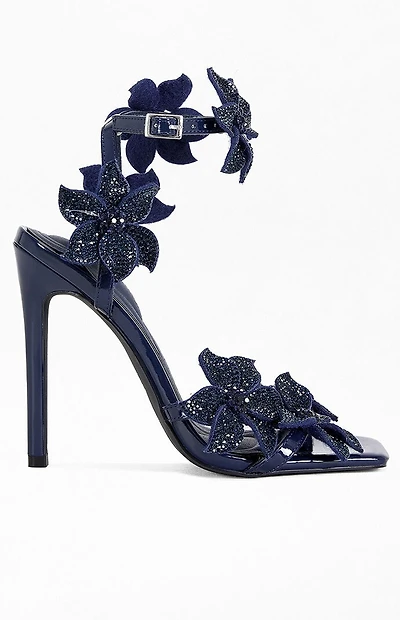 AZALEA WANG Women's Romi Navy Stiletto Sandals