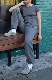 John Galt Taupe Loreen Short Sleeve Top