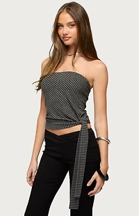 Edikted Margotte Striped Strapless Top