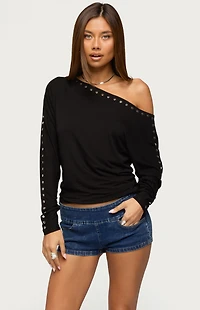Edikted Paola Off Shoulder Stud Top