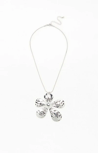 LA Hearts Mega Metal Flower Pendant Necklace