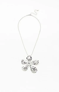 LA Hearts Mega Metal Flower Pendant Necklace
