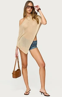 Edikted Azalia Asymmetric Knit Poncho