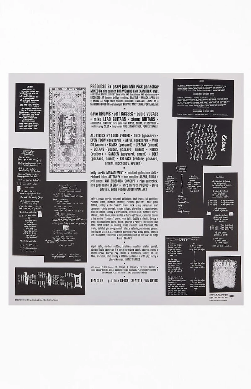 Pearl Jam Ten Vinyl Record