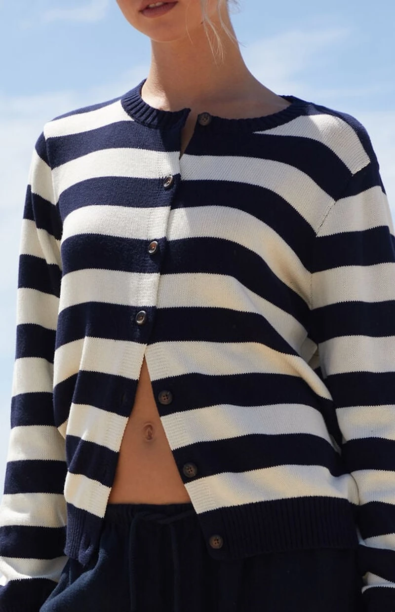 John Galt Striped Amalie Cardigan