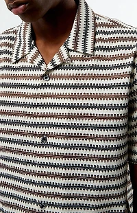 Pacsun Textured Striped Oversized Resort Camp Shirt