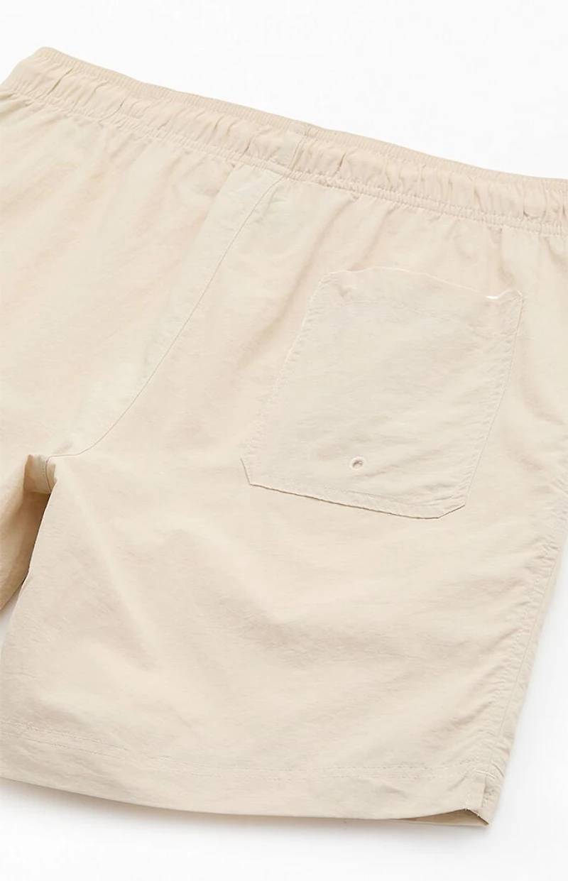 Pacsun Oatmeal Collegiate 6.5" Swim Trunks