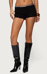 Edikted Marea Iridescent Button Shorts