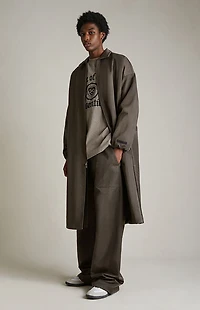 Fear of God ESSENTIALS Brown Textured Nylon Trench Coat