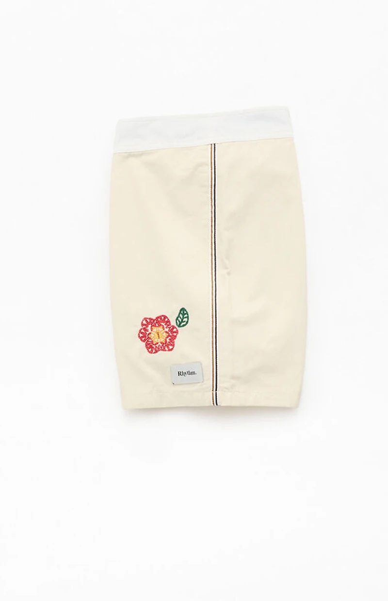 Rhythm Tan Heritage Flower 7" Boardshorts