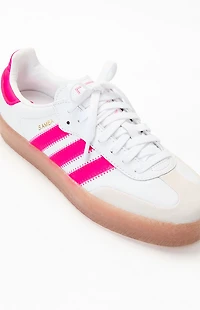 adidas Kids White & Pink Samba Shoes