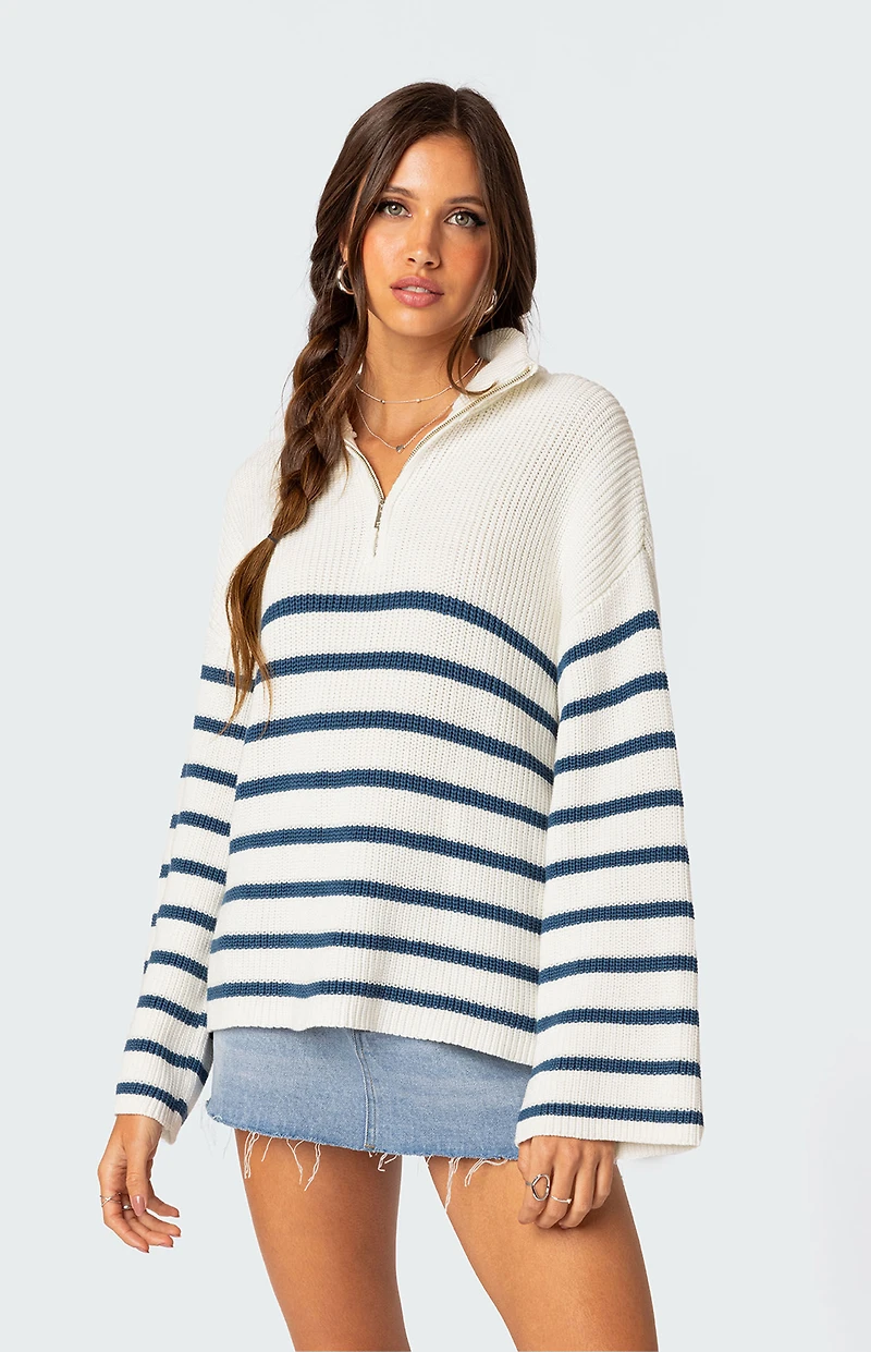Edikted Oversized Quarter Zip Sweater