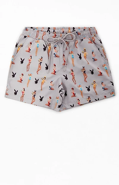 Playboy By Pacsun Pinup 5.5" Swim Trunks