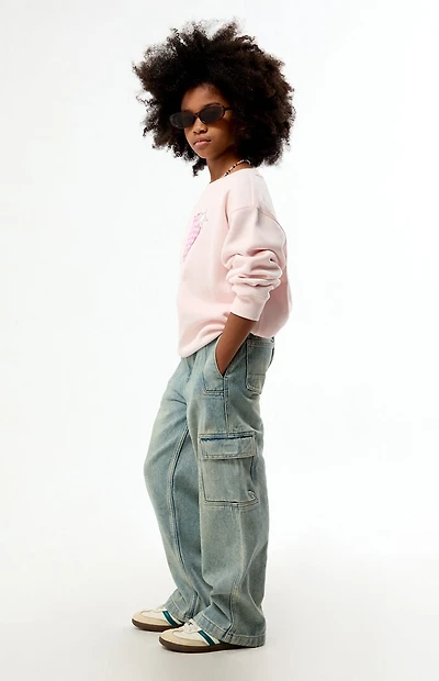 Pacsun Baggy Jeans Cargo Light Blue Tint