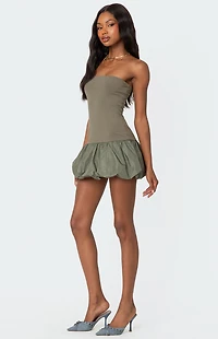Edikted Bubble Skirt Ribbed Mini Dress