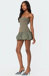 Edikted Bubble Skirt Ribbed Mini Dress