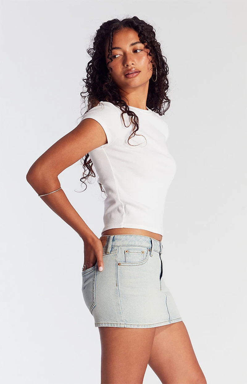 Pacsun Piper Light Indigo Low Rise Denim Micro Skirt