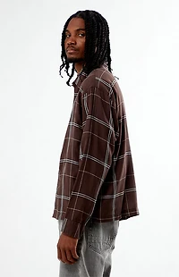 Pacsun Brown Long Sleeve Classic Flannel Shirt