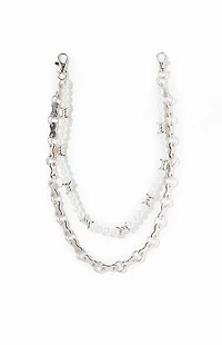Pacsun Barbed Pearl Double Wallet Chain