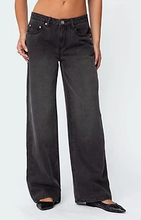 Edikted 1980 Leopard Patch Low Rise Jeans