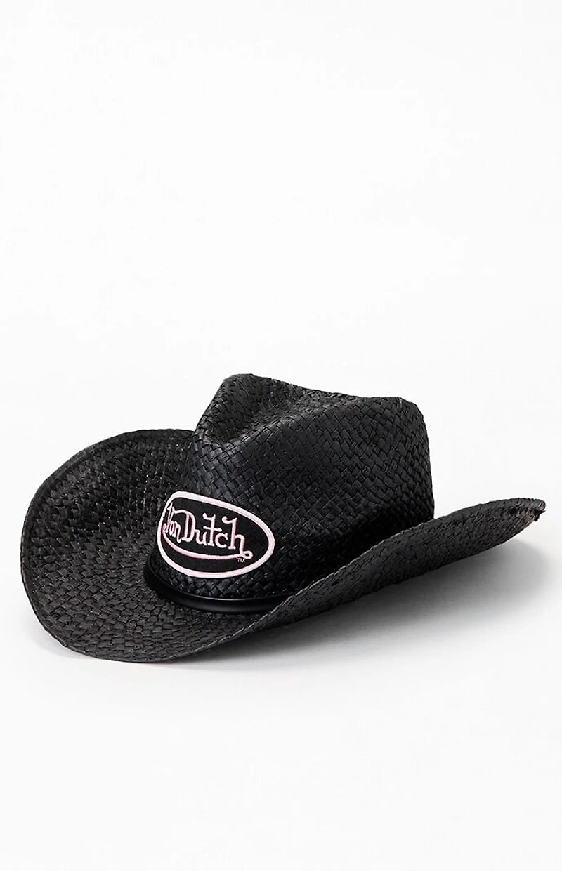 Von Dutch Black Straw Cowboy Hat