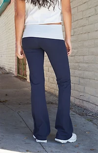 John Galt Navy Contrast Priscilla Flare Pants