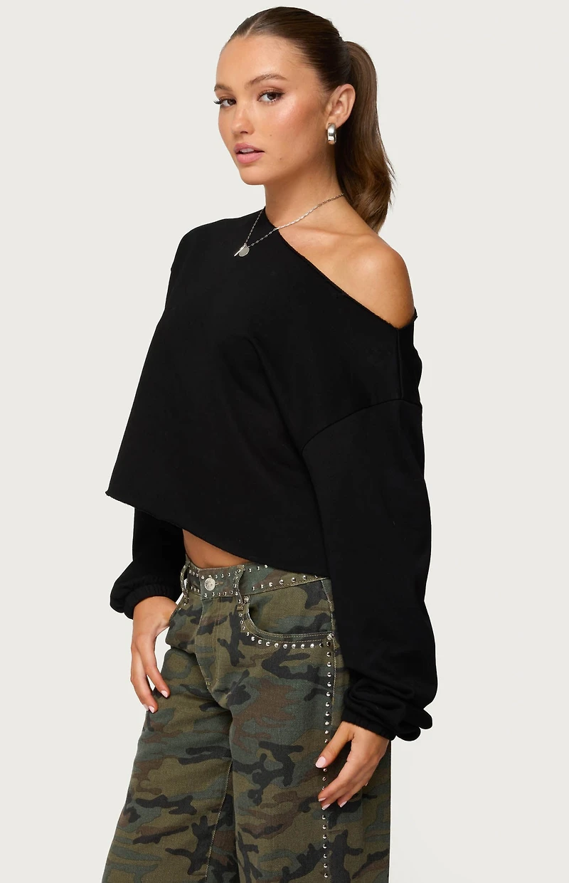 Edikted Aveline Off Shoulder Light Sweatshirt