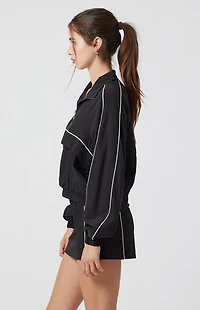 PAC 1980 Active Cropped Half Zip Windbreaker Track Jacket