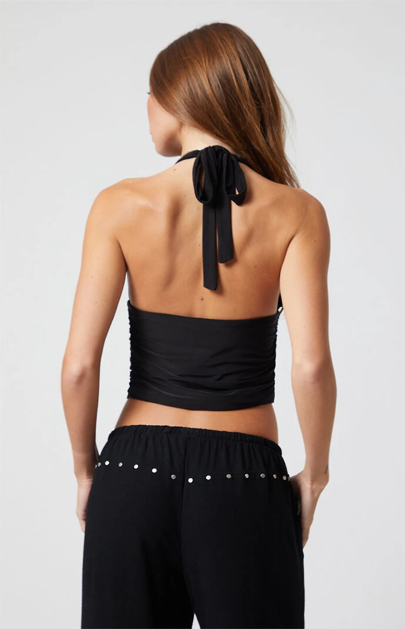 Third Charm Serena Deep V Halter Top