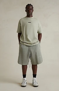 Fear of God ESSENTIALS Concrete Heather & Black Basketball Fleece Sweat Short