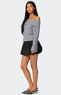 Edikted Brandy Fold Over Ribbed Sweater