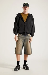 Pacsun Austin Extreme Baggy Denim Shorts Dark Blue Tint