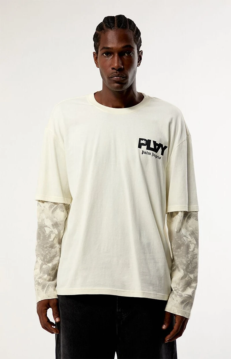 PLAY PALM ANGELS Bold Camo Layered Long Sleeve T-Shirt