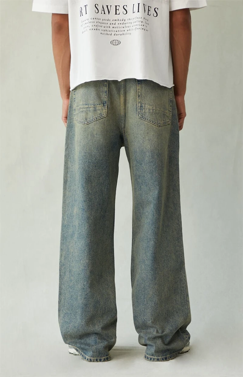 Pacsun Blake Extreme Baggy Jeans Ripped Dark Blue Tint
