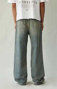 Pacsun Blake Extreme Baggy Jeans Ripped Dark Blue Tint