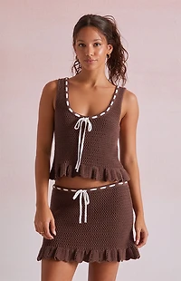 Beverly and Beck Lilliana Tie Crochet Tank Top