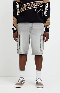 Pacsun Austin Extreme Baggy Jean Shorts Cargo Gray