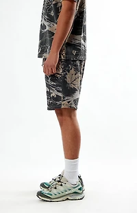 Pacsun Brown Camo Fleece Volley Sweat Shorts