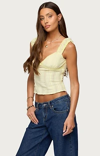 Edikted Katerine Striped Embroidered Top