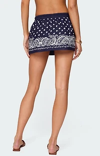 Edikted Hidi Bandana Print Mini Skirt