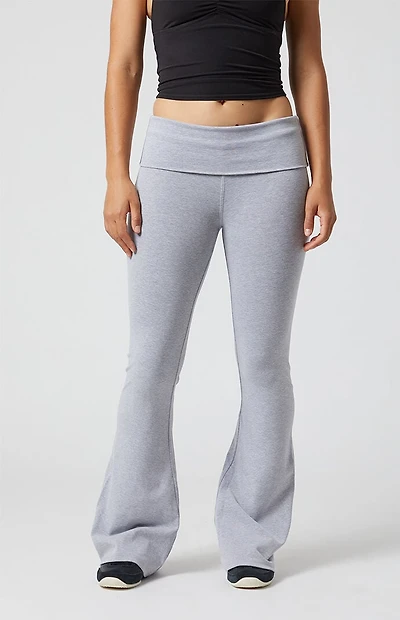 PAC 1980 Active Fold-Over Waistband Flare Yoga Pants