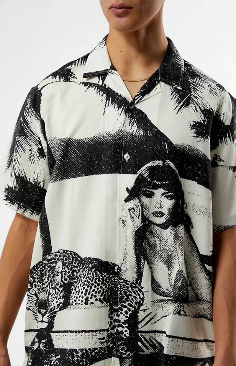 Duvin Design Pool Cat Linen Camp Shirt