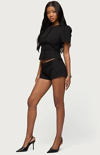 Edikted Thea Twill Low Rise Shorts